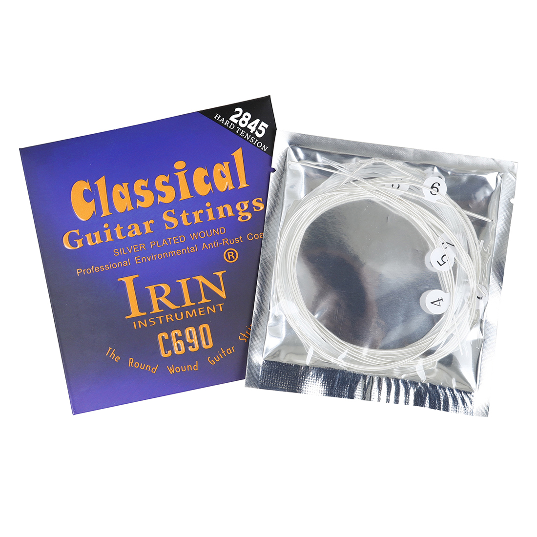 IRIN Classical Guitar Strings Set Nylon+Silver Plated Winding Classical Guitar Strings 1-6 String Guitar Accessories: Yellow