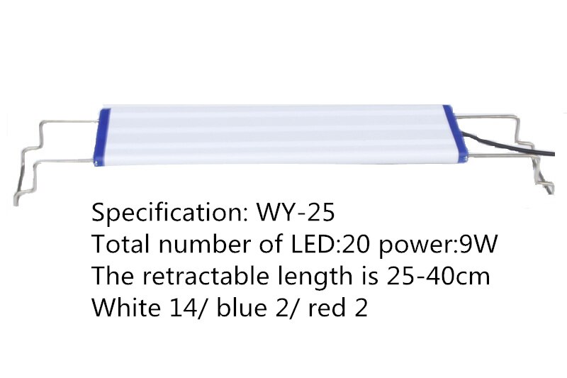 20-60cm led fisktank infällbar lampa akvarieklämma lampa vatten gräs cylinder lampa ljus sköldpadda alger cylinder lampa: Wy -25