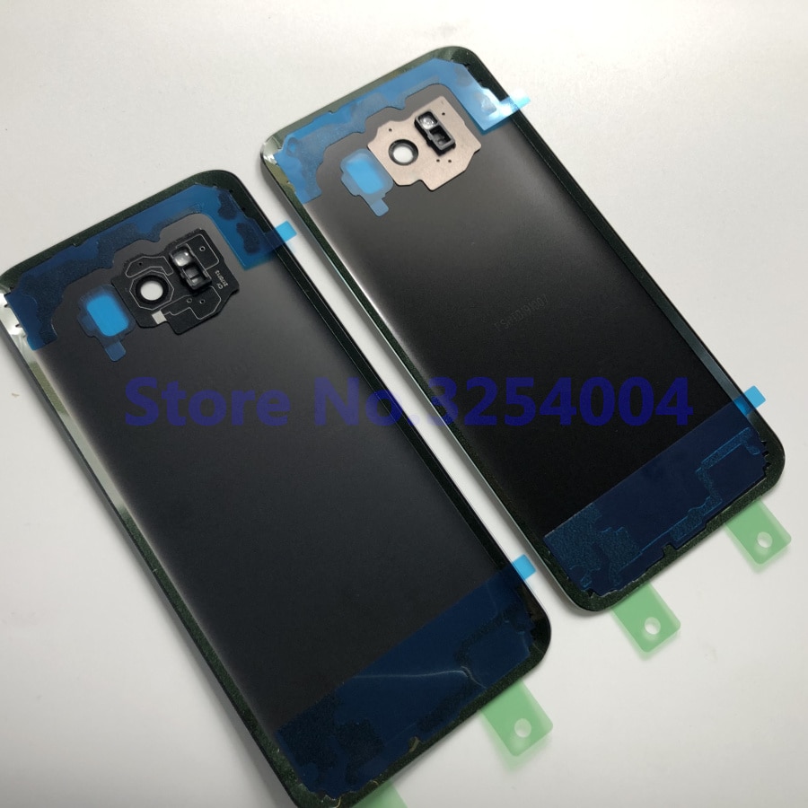 Tapa trasera de la batería funda para Samsung Galaxy S8 G950 S8 + G955 S8 Plus cubierta trasera de cristal + adhesivo + Marco de lente de cristal de la cámara