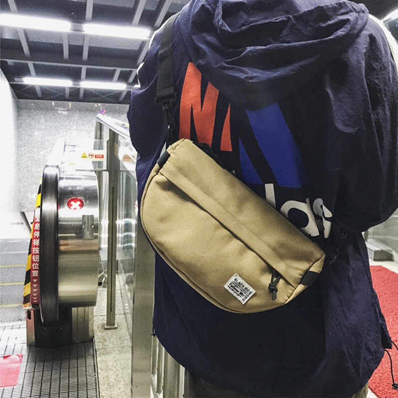 Harajuku Shoulder Bag Men Chest Bags Street Style Trend Canvas Crossbody Bag Casual Unisex Outdoor Crossbody Chest Pack Bags