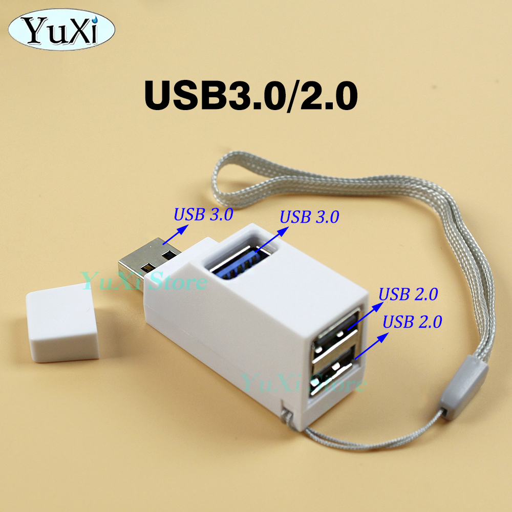 USB HUB-poort USB 3.0 Adapter Extender Mini Splitter Box 1 tot 3 poorten Hoge snelheid USB 2.0 voor laptop PC Schijfkaartconnector: Roze
