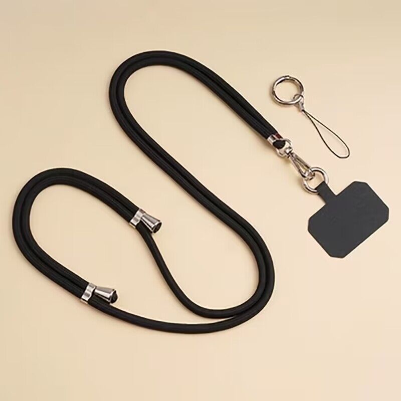 Universele crossbody telefoonkoord met clip, verstelbare lange nekband, anti-verlies hangkoord voor mobiele telefoon, reizen, werk, dagelijks gebruik: Blauw / Groen