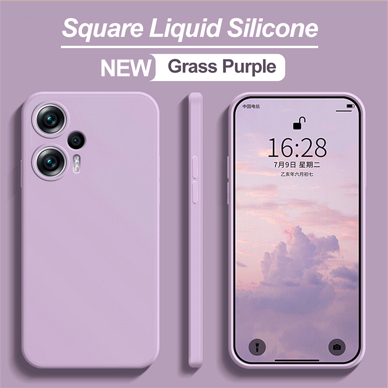 Coque souple antichoc en silicone liquide pour Xiaomi, couverture d'origine pour Poco F5, Poco F5 Pro, Poco F5Pro: PC + TPU / Lavande