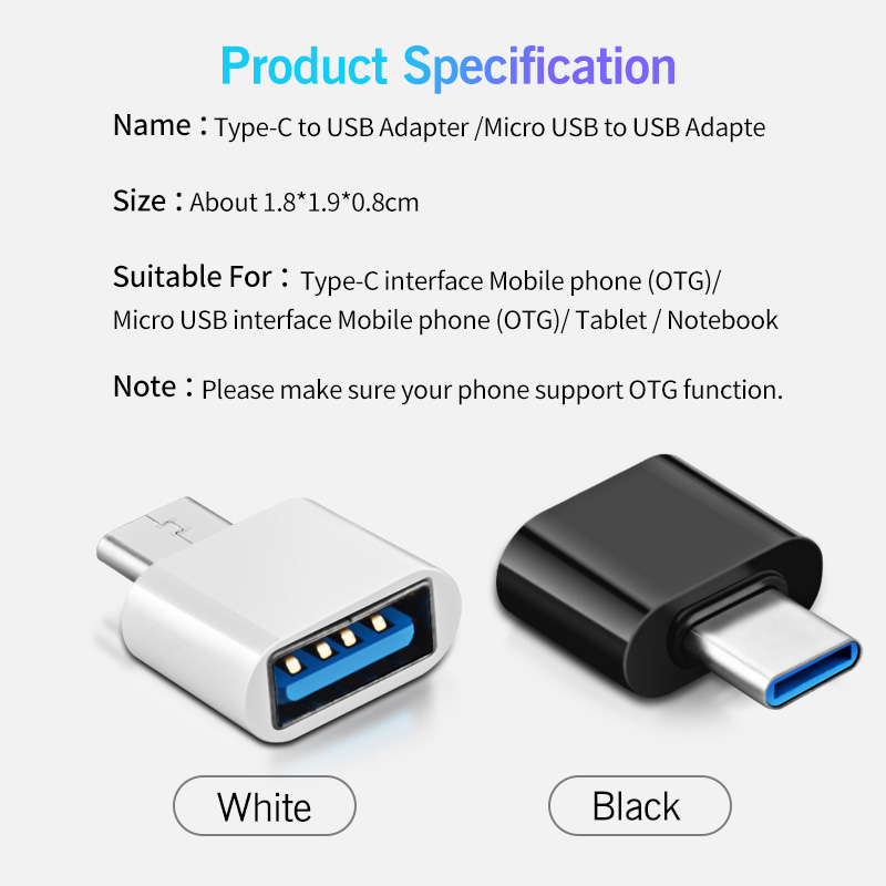 FONKEN OTG Type C For Macbook Laptop OTG Adapter Micro USB 2.0 to USB Converter For Xiaomi Samsung Android Phone USB C OTG