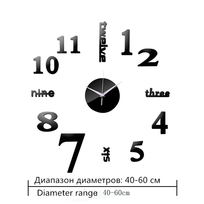 3D horloge murale miroir Stickers muraux salon Quartz montre décoration pour la maison bricolage horloges autocollant reloj de pared