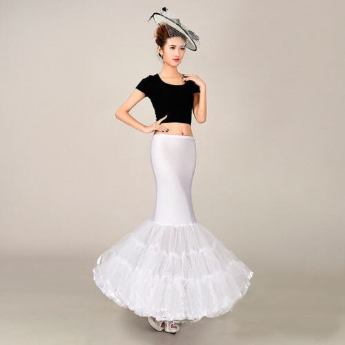 1 Hoop Long Wedding Bridal Petticoat Crinoline Ball Gown Skirt Rockabilly Tutu Underskirt Slips Wedding Accessories Jupon