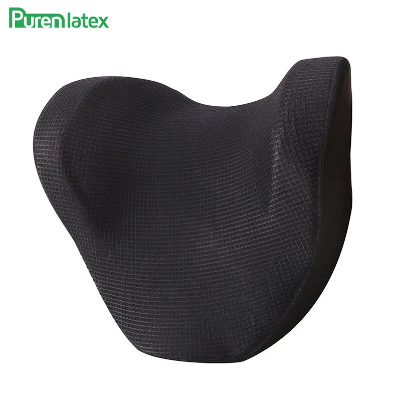 PurenLatex Car Headrest Slow Rebound Memory Foam Auto Pillow Ice Silk Soft Protect Neck Spine Support Head Cushion Release Pain