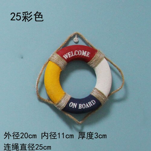 Reddingsboei Ring Boot, Zee Reddingsboei Opknoping Op De Boot, Mediterrane Stijl Home Decoratie Muur: 25cm colorful