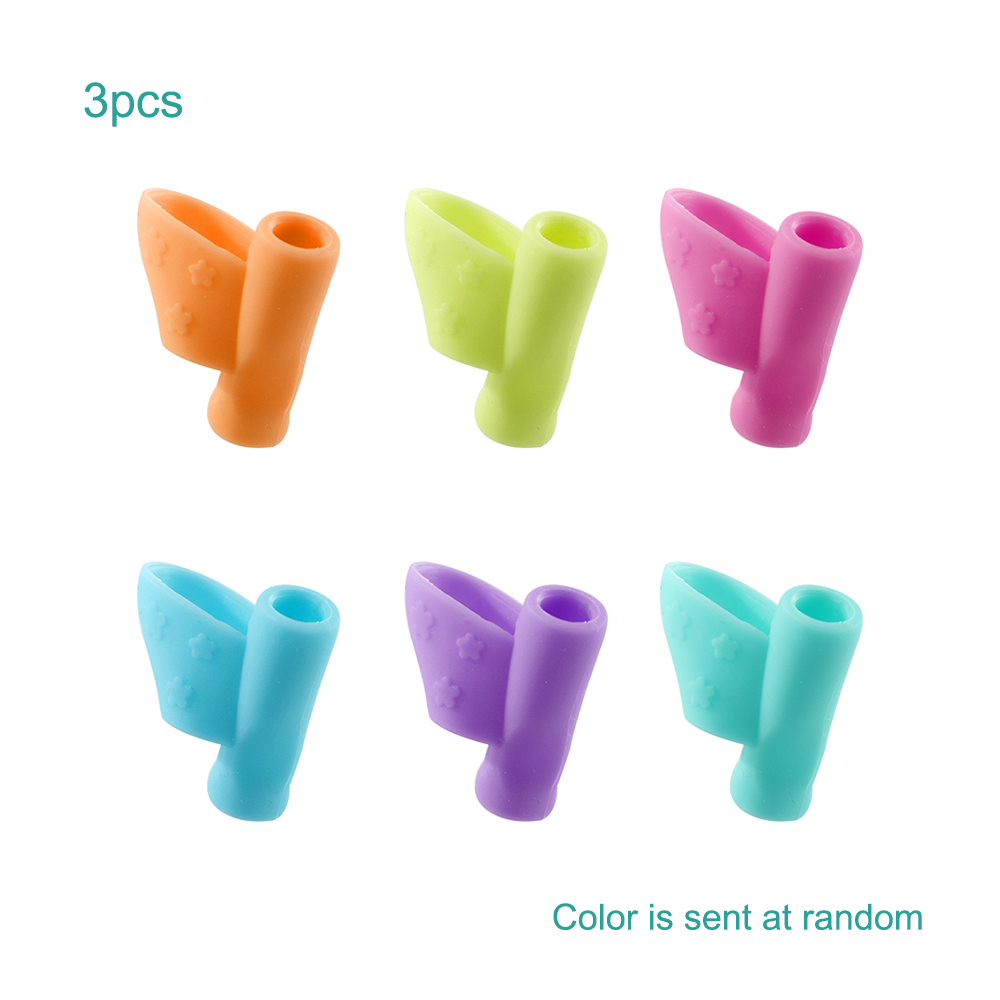 Pencil Grasps Orthodontic Siliconehold Pen Device Child Student Corrected Pencil Grasp Pen Pencil Grip Loops: 3 pcs