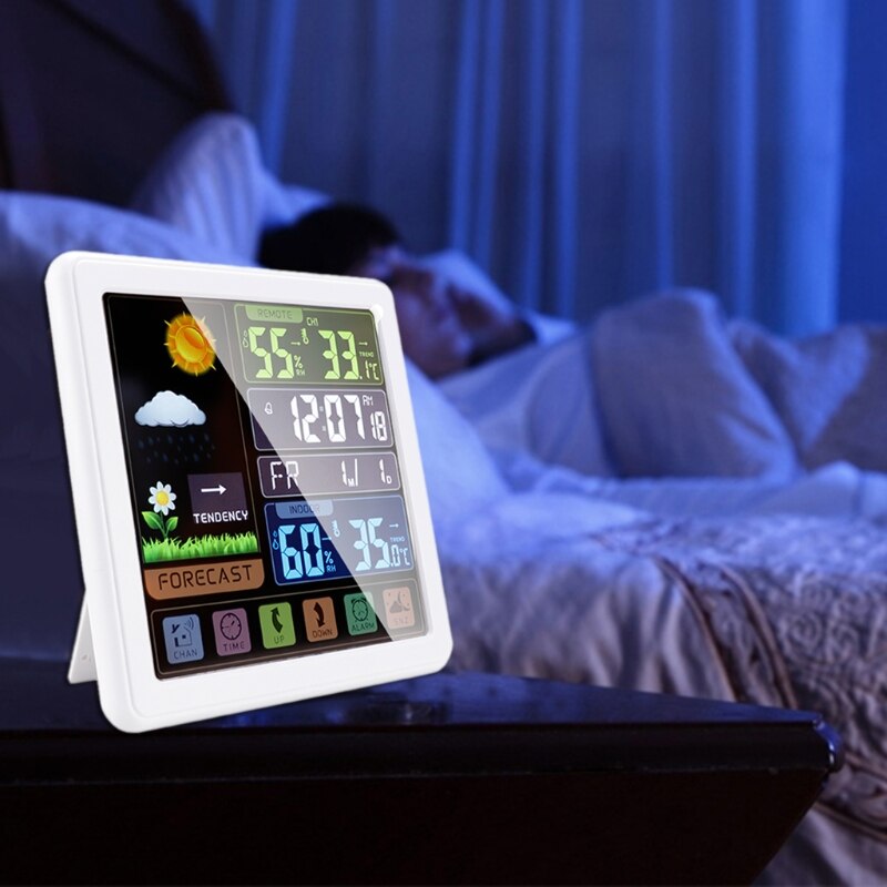 Touch Screen Weather Station with Outdoor Sensor Thermometer Weather Forecast W8EA