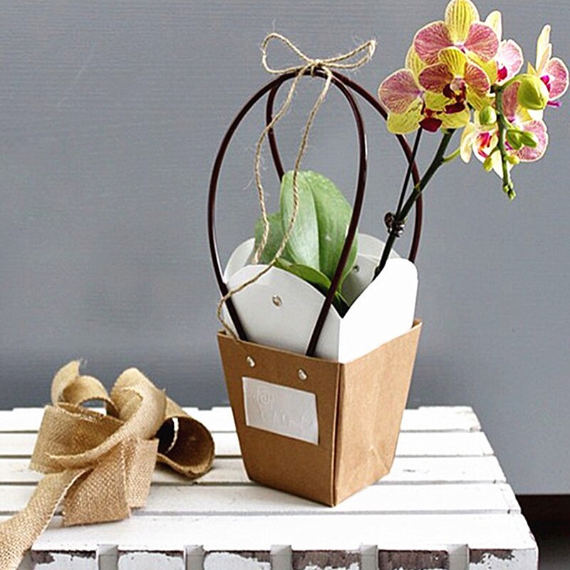 Sac en papier Kraft trapézoïdal | Sachet carré pour plantes vertes/fleurs/viande 7A2251 1 pièce