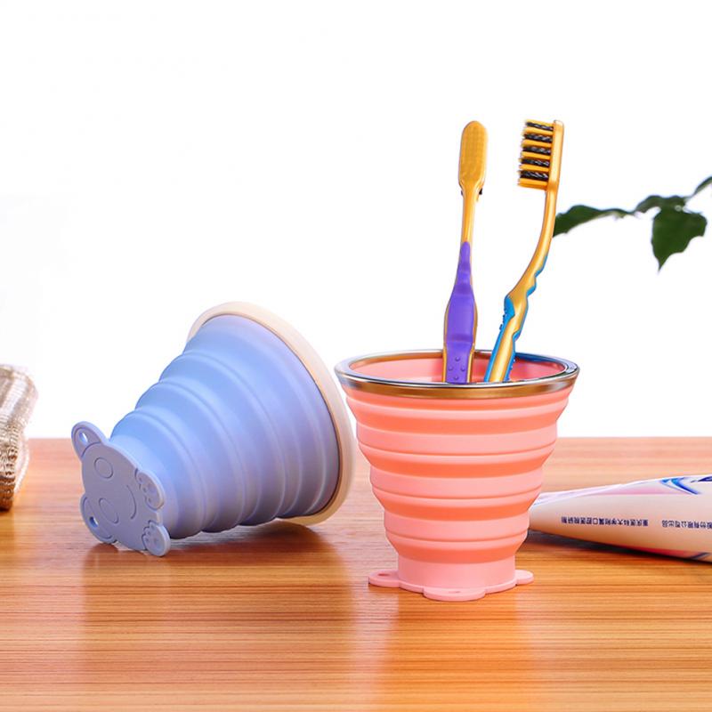 270ML Travel Cup Stainless Steel Silicone Retractable Folding cups Telescopic Collapsible Coffee Cups Outdoor Sport Water Cup