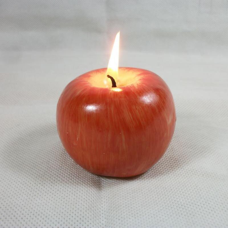 Hem rött äpple form frukt doftljus bröllop dekoration alla hjärtans dag jul ljus lampa ser 88
