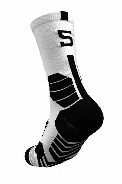 Calzini da basket professionali collocazione 0-9 numero calzini inferiori calzini sportivi sportivi per uomo e donna: 5 white Socks 1pcs