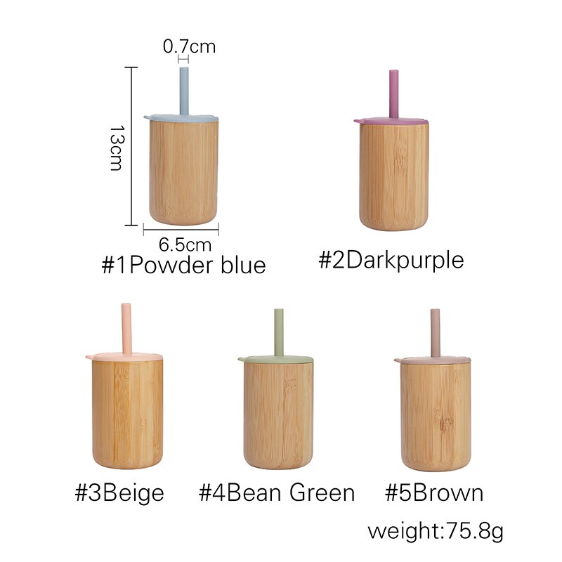 1 PCS Baby Feeding Cup With Straw Children Learn Feeding Drinking Bamboo Kids Training Cup with Straw