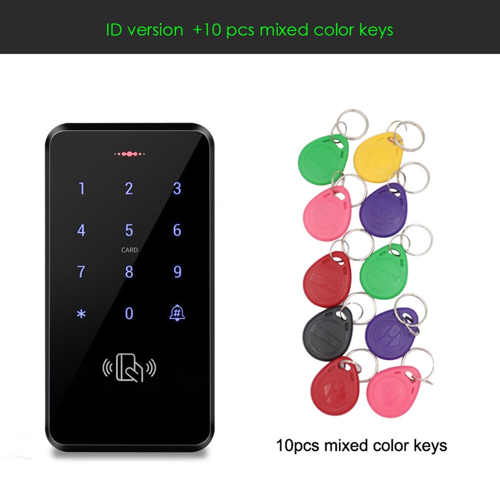 Waterproof Rfid Door Access Control Backlight Touch RFID Keyboard Touch Panel Electronic Door Opener Card Access Control Keypad: 125Khz ID version