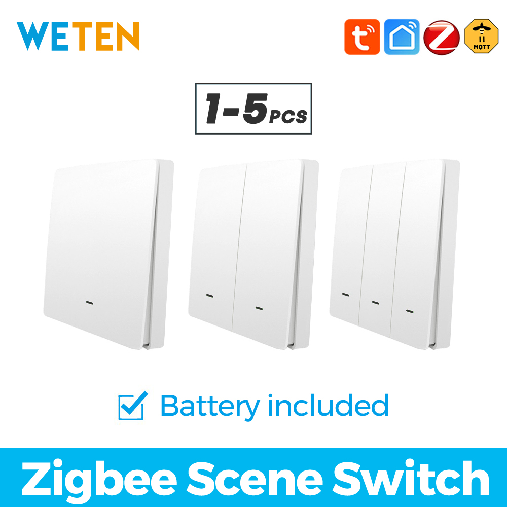 Tuya zigbee 3.0 bezprzewodowy przełącznik ścienny 1 2 pilotem zasilanym 3 , obsługa asystenta domowego przez zigbee 2 mqtt