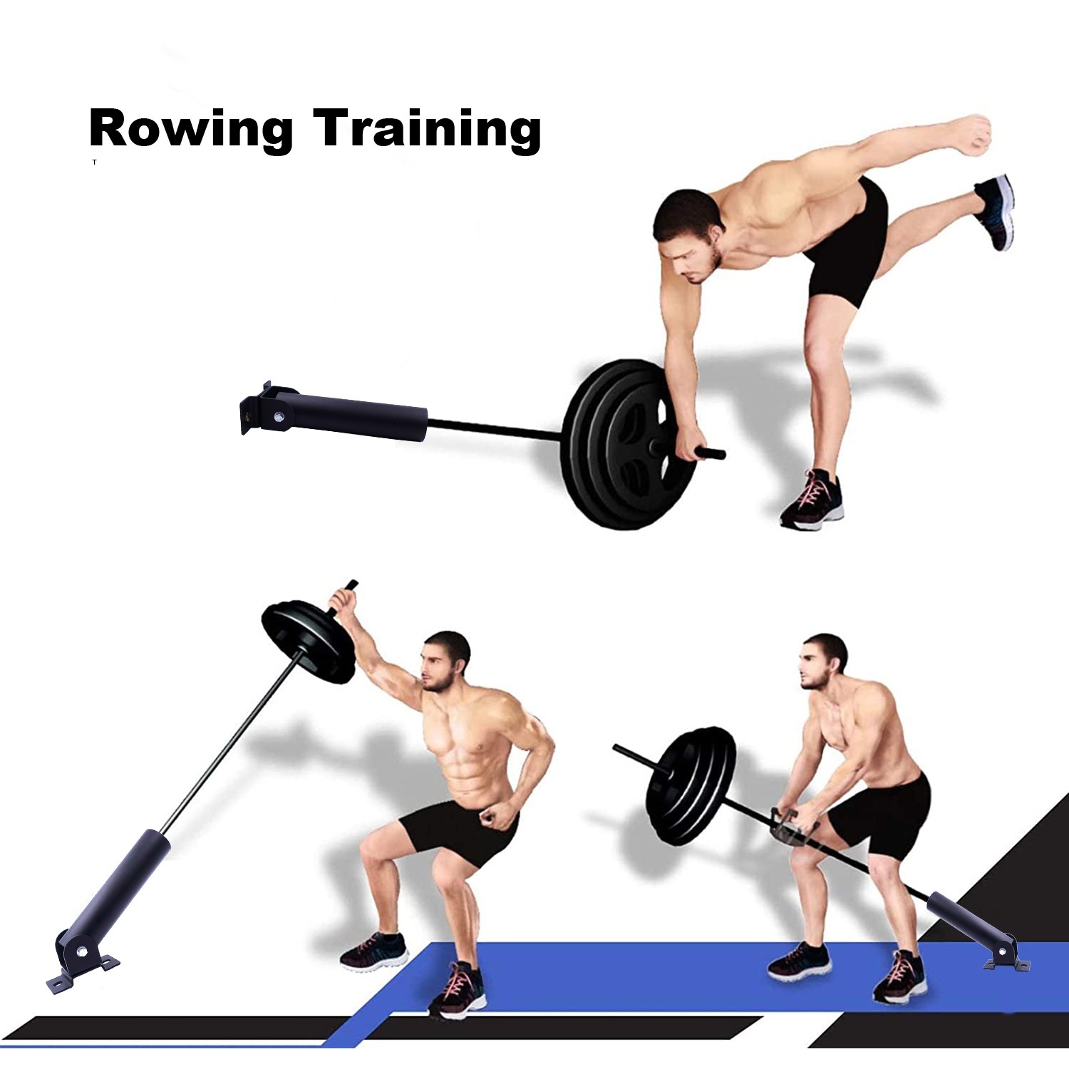 Wall Mount T-Bar Row Platform Landmines Attachment for Barbell Bar 360° Rotation Weight Training Home Fitness Exercise Equipment