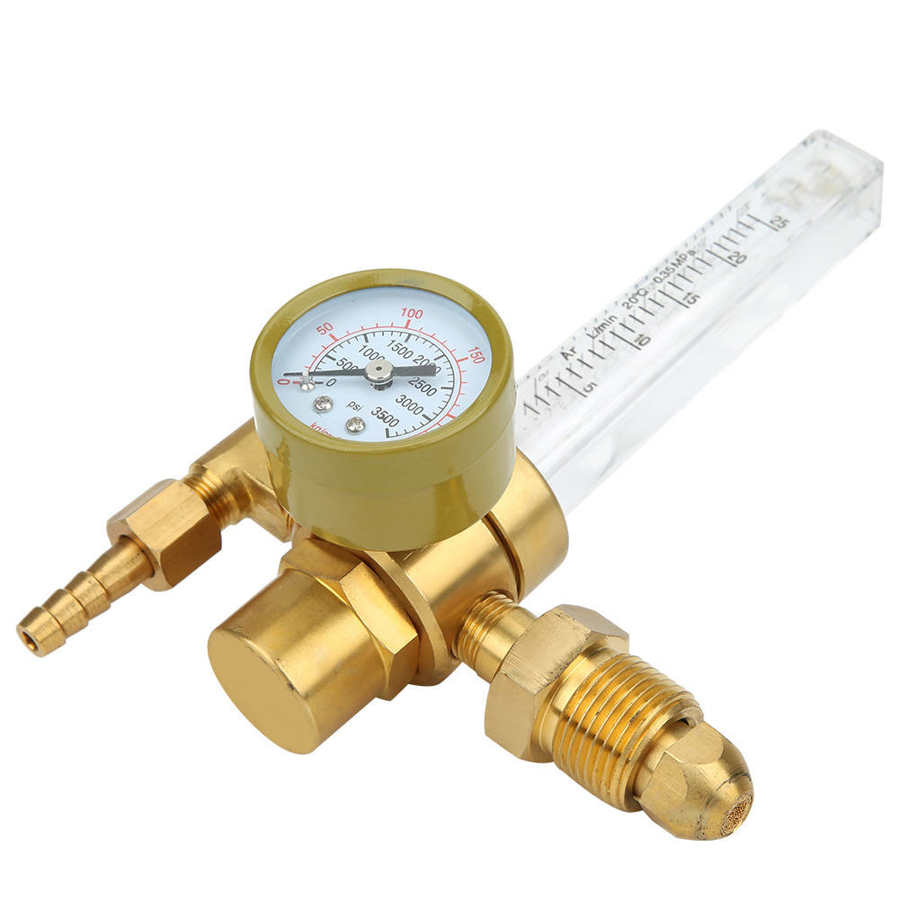 Regulador de Gas TS E0131 0 a 25L/Min, regulador de CO2 de latón, regulador de flujo de Gas con conector para soldadura, medición de presión de Gas