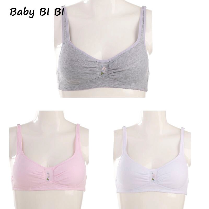 Young Teenager Girls Cotton Embroidered Breathable Training Bra Teen Girl Underwear Child Small Bra Teenage Tops Clothes
