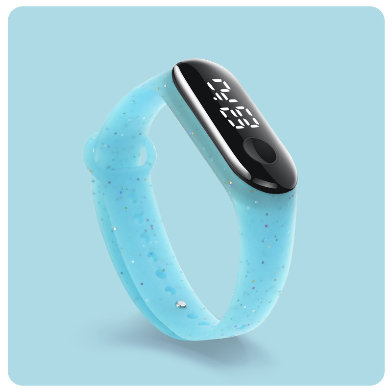 Reloj deportivo para niños y adolescentes, pulsera Digital Led ultraligera con correa de silicona, resistente al agua, Unisex: Blue