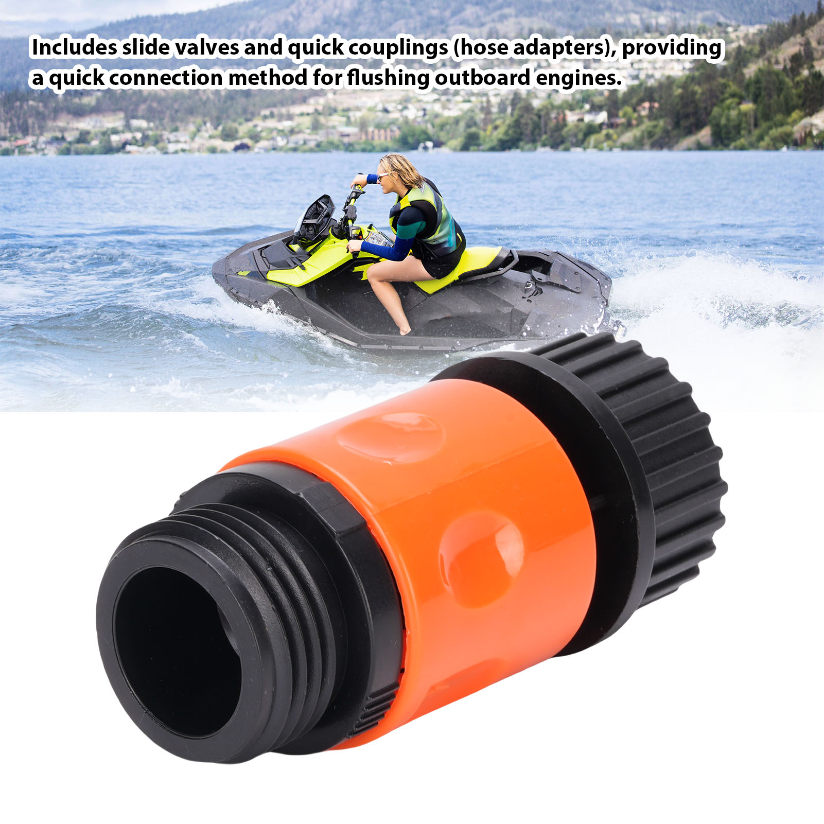 Boat Flush Kit Outboard Motor Quick Connect Flush Kit Replacement for PWC 4 Stroke Watercraft Boat Flush Kit