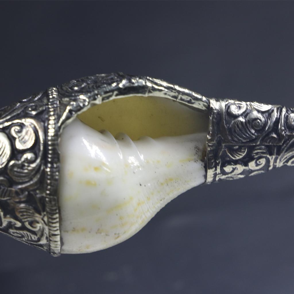 Nepal Vintage Shell Conch Hanger Vrouw Mannen Touw Ketting Wit & Blauw