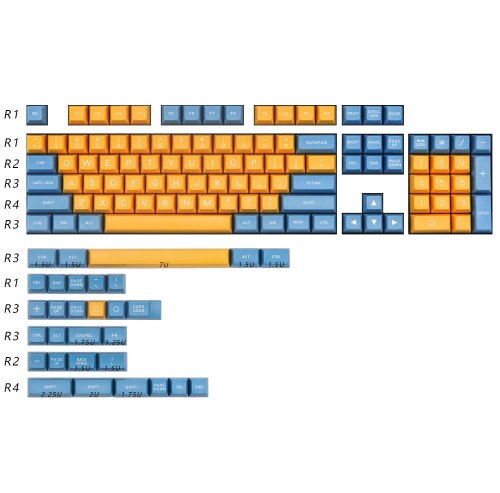 MAXKEY SA KA Keycaps set Doubleshot ABS 125 keys for cherry mx mechanical keyboard