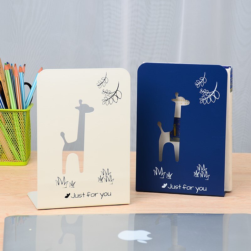 Bibliothèque séries girafe et horloge mignonne, grande bibliothèque en métal, support de livre de lecture, pièces/ensemble