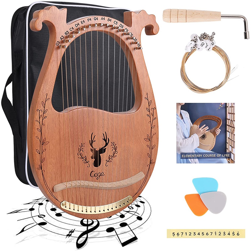 Lier harp, 21/24/27/32 metalen snaren mahonie instrument met