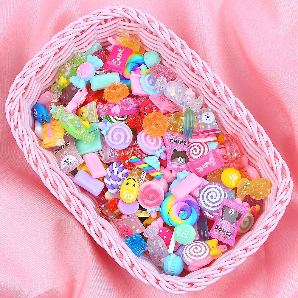 10 Stck DIY Kristall Schleim Liefert Zubehör Telefon fallen Dekoration für Schleim Füllstoff Miniatur Harz Kuchen Blumen Süssigkeit Schokolade