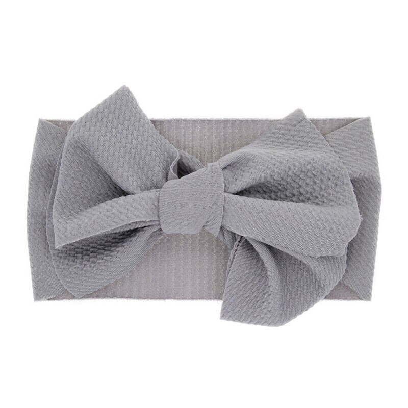 Bandeau à gros nœud pour bébé | En tissu noué de , accessoires pour cheveux, BH615: Gray