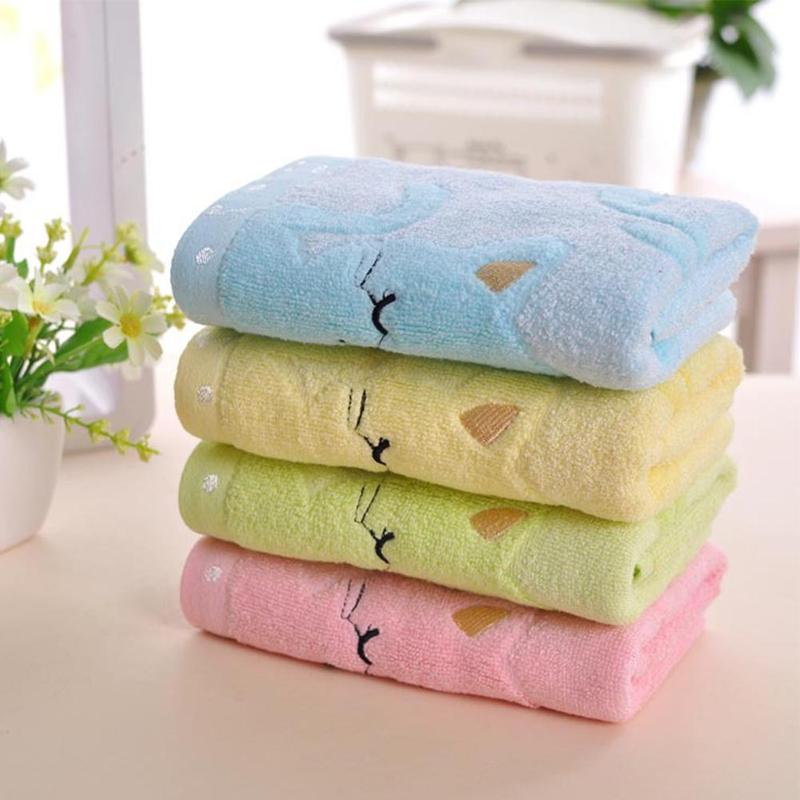 1pcs Baby Towel Pure Cotton Bamboo Fibre Bath Towel Super Accessories Bath Cartoon Absorbent Baby Towel Face Baby C0I4
