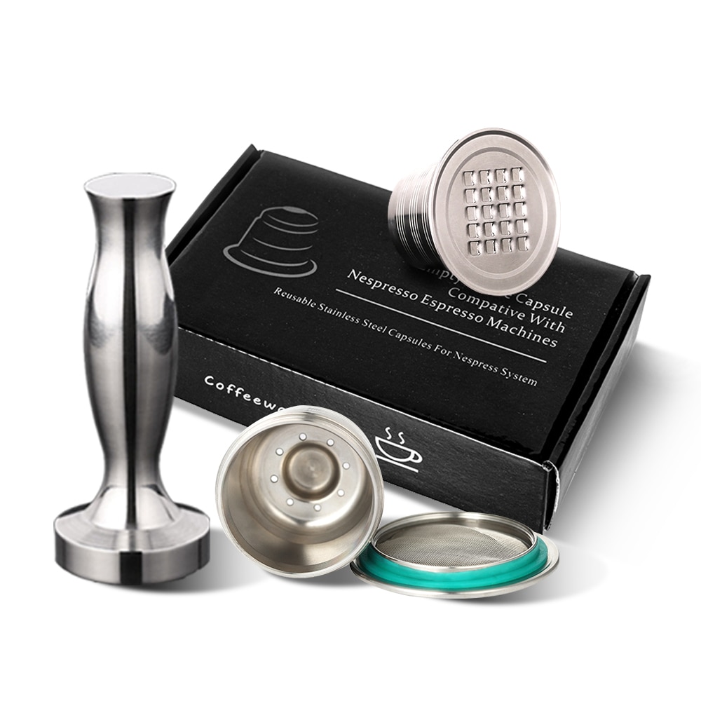 Cápsula de café recarregável nespresso, cápsula de aço inoxidável com filtro para cafeteira nest, nestlé