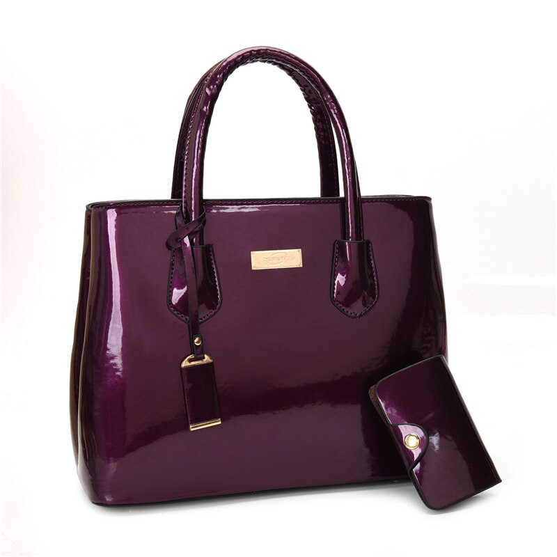 2 In 1 Pu Lederen Spiegel Schoudertassen Voor Vrouwen Luxe Handtas Casual Crossbody Sac een Belangrijkste: Purple