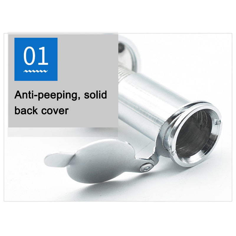 Stainless Steel Door Viewer with Cover One Way 180-220 Degree Peep Hole for Home Office