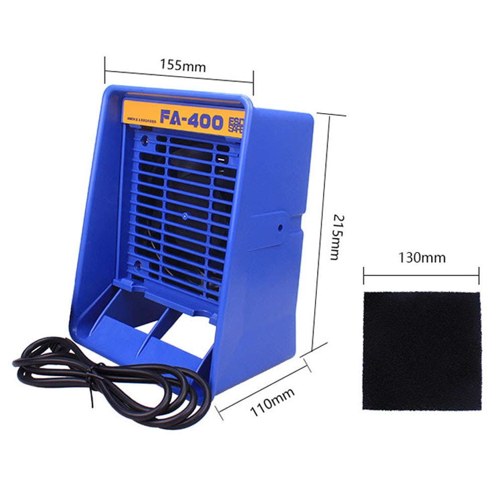 FA-400 Solder Iron Smoke Absorber Fume Extractor Soldering Air Blower Desktop Exhaust Fan Ventilator Smoke Absorb Machine