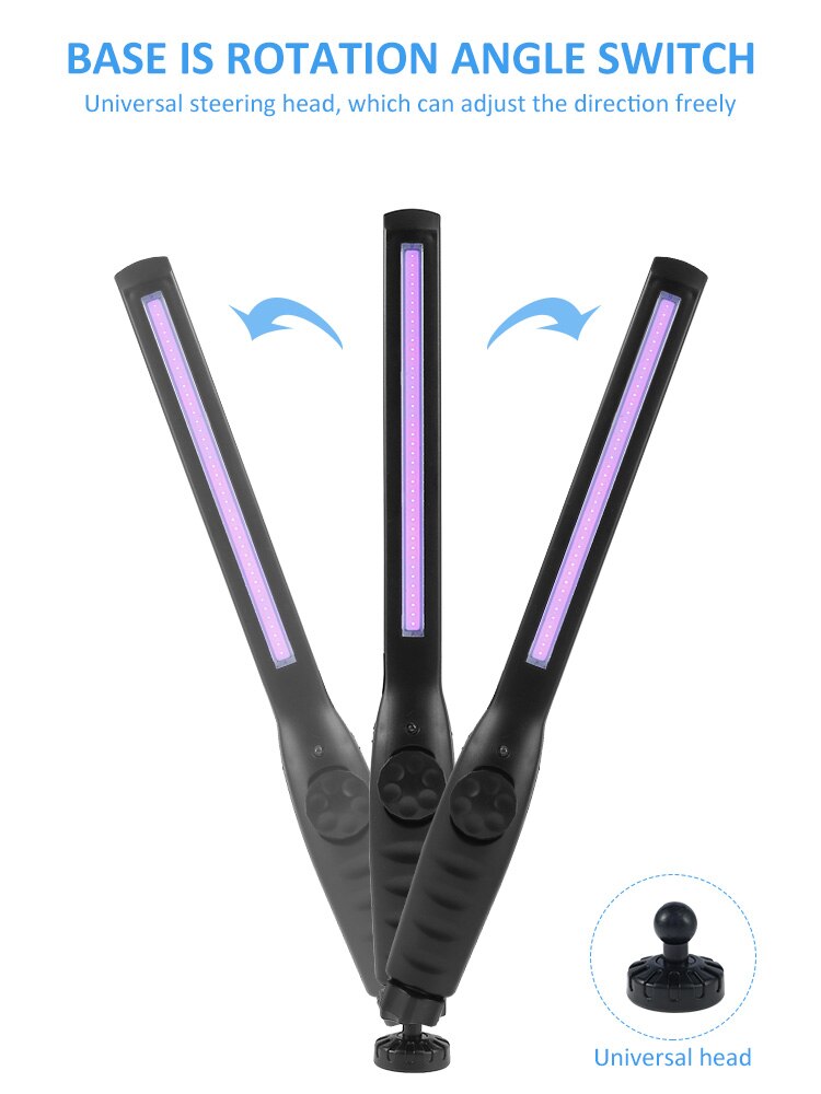 Portable Ultraviolet Light UVC Germicidal Lamp High Efficient Handheld Ultraviolet Lamp for Home School UV Sterilizer Light