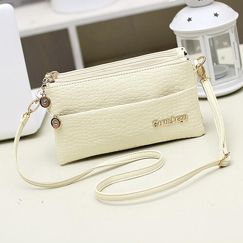 Sac à bandoulière Vintage en cuir PU pour femmes, sacoche de styliste avec plusieurs poches: beige