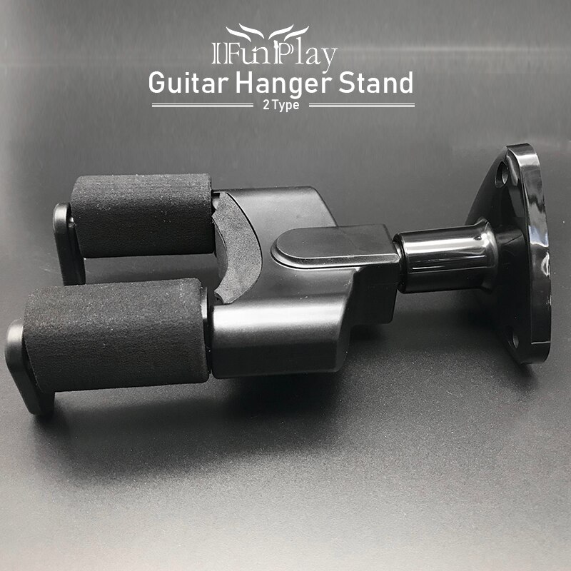 Guitar Hanger Bracket Accessories Auto Lock Bass Ukelele Easy Installation Universal Wall Stand Guitar Wall Mount Holder Black