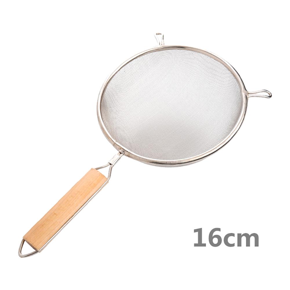 Wooden Handle Frying Food Oil Stainless Steel Screen Mesh Strainer Flour Sifter Sieve Filter Colander Skimme Kitchen Tools