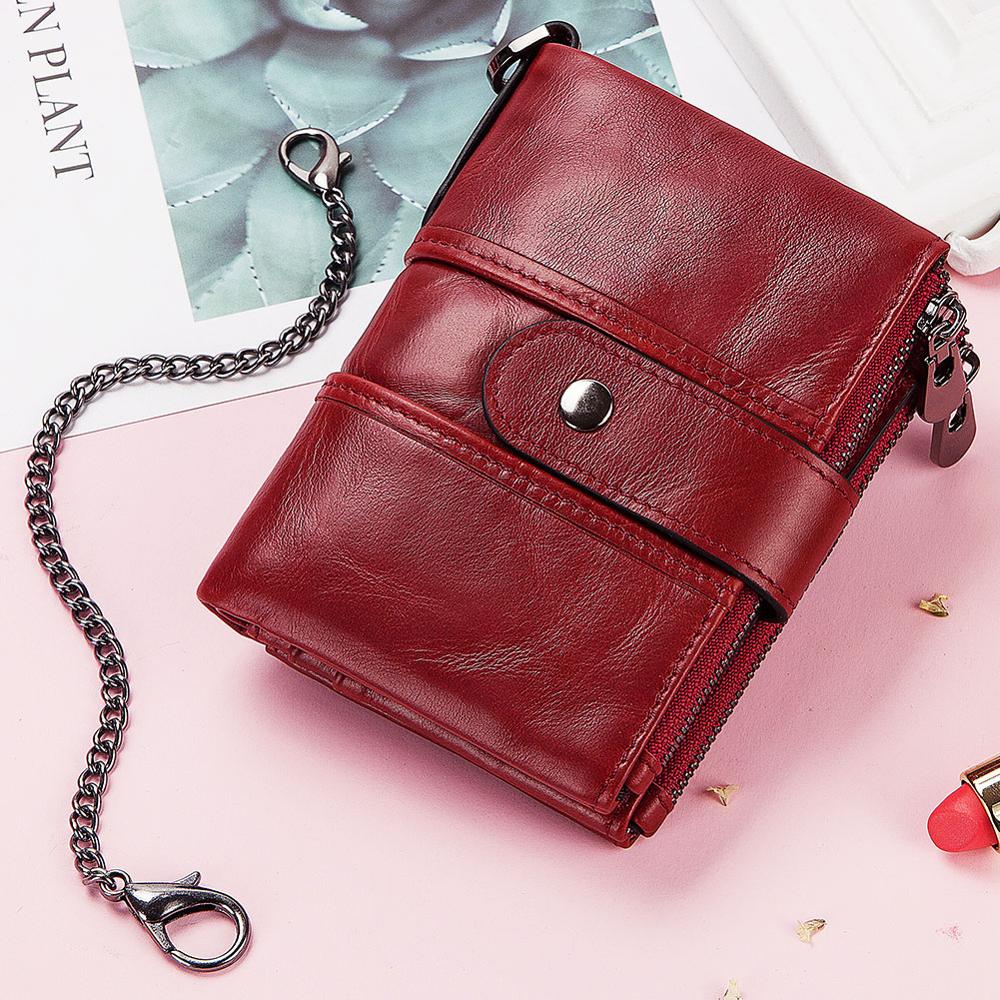 Wallet Wallets Women Women 100% Genuine Leather lady Red Walets For Organizer Coin Purse Clutch Short Small