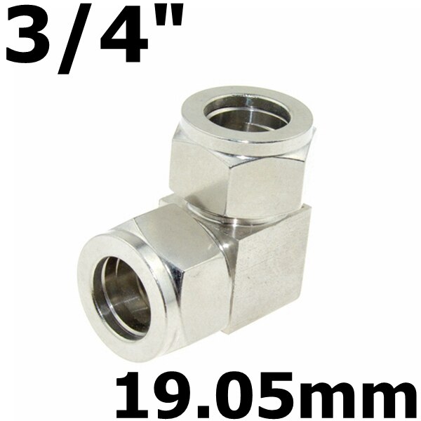 Stainless Steel 304 Compressor Double Ferrule Connector 6mm 8mm 10mm 12mm 1/4" 1/2" Pipe Tube Coupler Air Compression Fitting: 19.05mm