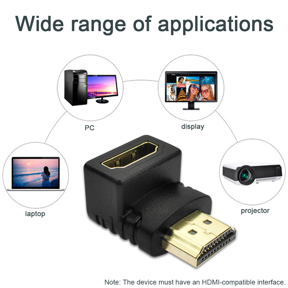 HDMI-kompatibler Kabelst ecker Adapter 1080 90-Grad-Winkel-Wandler für 1080p-HDTV-Kabeladapter-Verlängerung