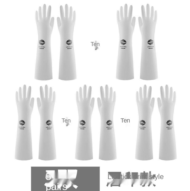 5 Pairs Kitchen Dish Washing Gloves Household Dishwashing Rubber Gloves Waterproof For Washing Cleaning Gloves Dishes Durable: Blue / S