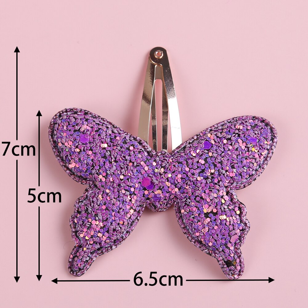1 Stuk Pailletten Cartoon Vlinder Haar Clips Voor Meisjes Boutique Haarspelden Meisje Haarspeldjes Kids Haarspelden Baby Haar Accessoires