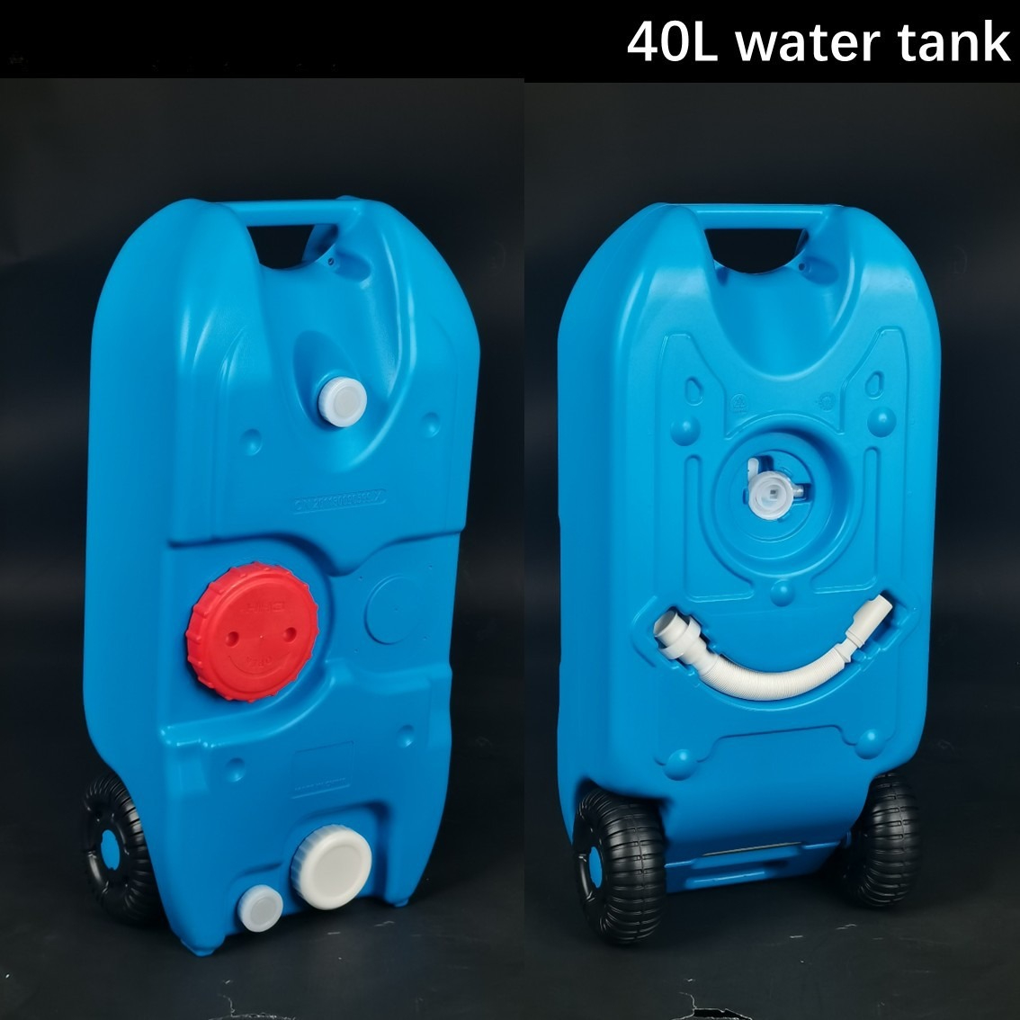 RV Camping Vessel Outdoor Wheeled Mobile Plastic Water Tank 25L/40L Portable Clear Water and Sewage Transfer Box: Blue