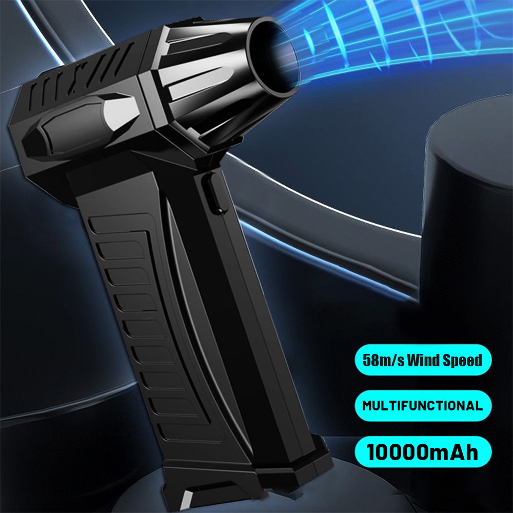 500,000RPM Electric Air Duster 10000mAh Mini Electric Blower 58m/s Stepless Speed Type-C Charging Turbo Jet Fan for Car Cleaning