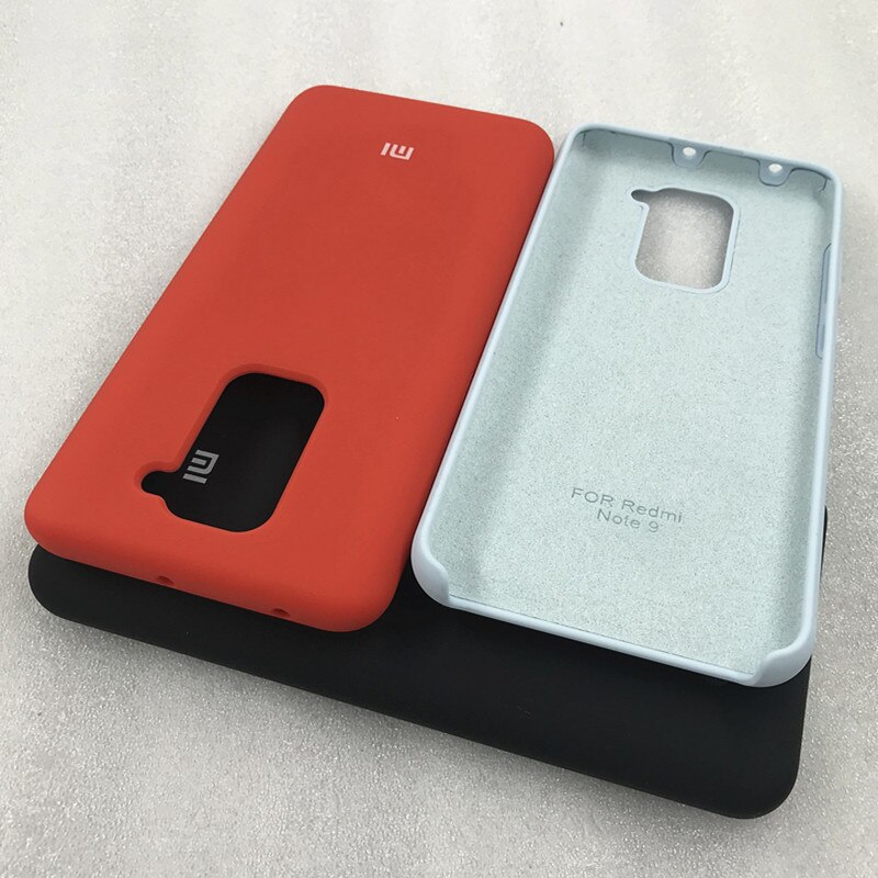 Originele xiaomi redmi note 9 zijdezachte, zachte, vloeibare siliconen beschermhoes voor de redmi 10x met 4g witte logo's