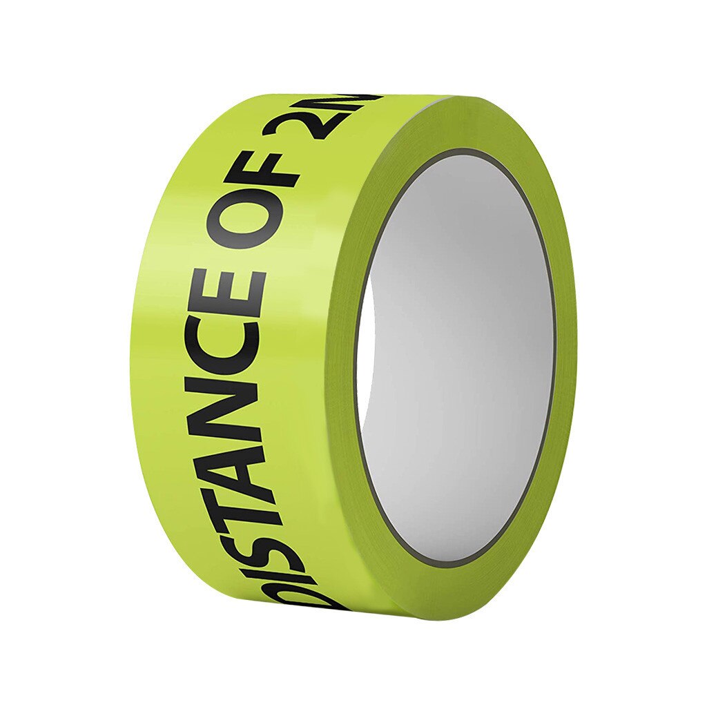 Please Keep A Safe Distance Of 2 Meters Warning Sticker Adhesive Tape Floor Marking Tape Social Safe Distancing Workplace Safety: Default Title